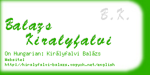 balazs kiralyfalvi business card